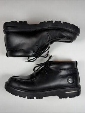 Timberland 17004 Heritage Black Leather Chukka Boots Men's 11.5 M Lug Sole Logo